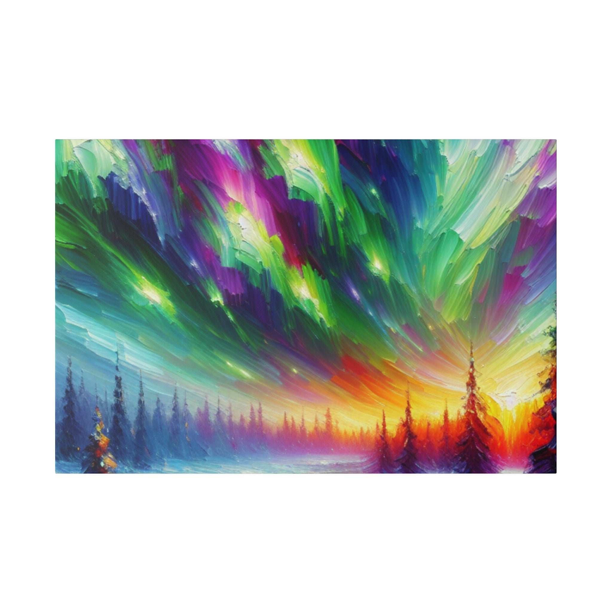 Aurora Ice Caps Northern Lights Painting Canvas