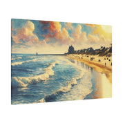 Seaside Strokes Vintage Beach Dreamscape Beach Painting Canvas