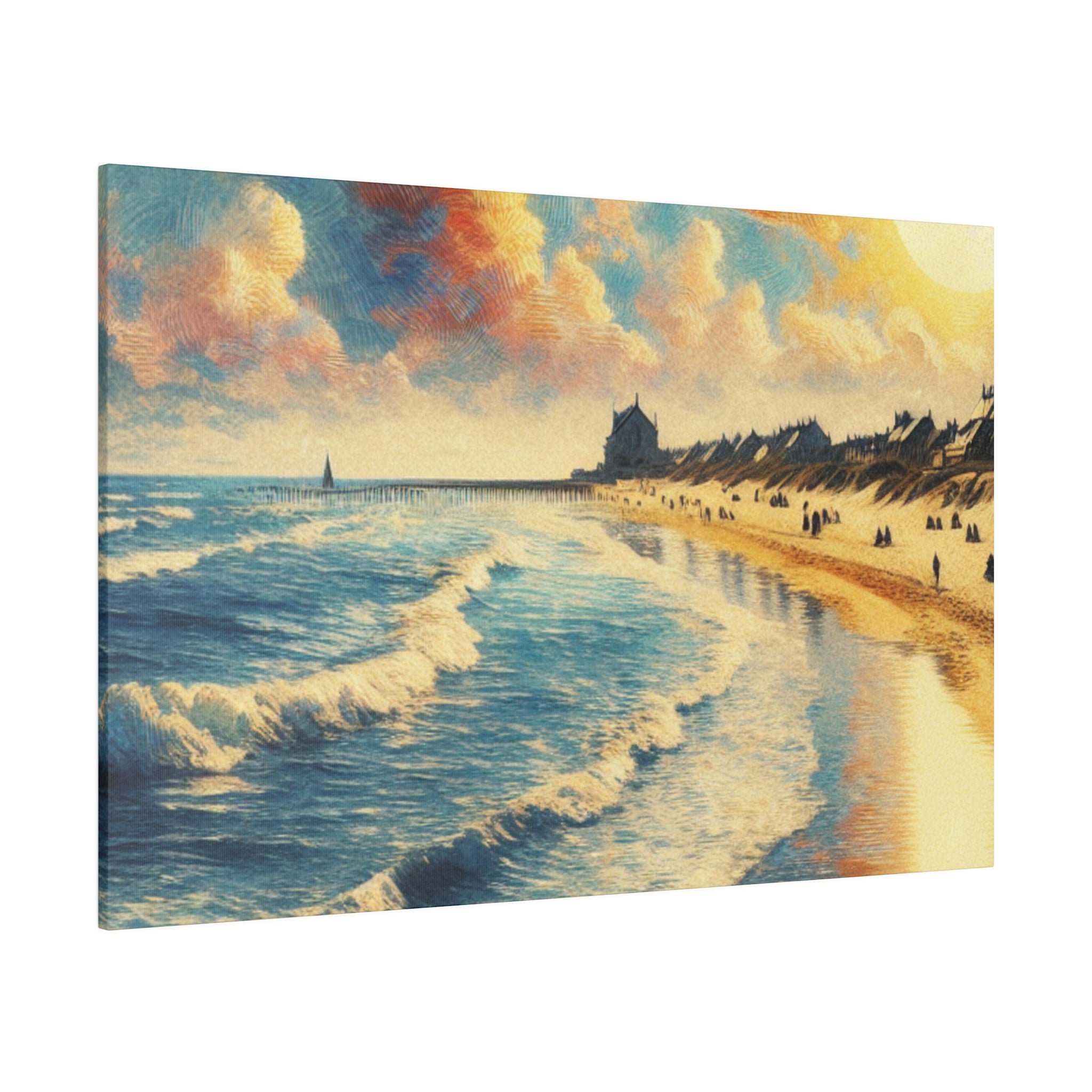 Seaside Strokes Vintage Beach Dreamscape Beach Painting Canvas