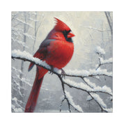 Cardinal in Winter Impressionist Canvas