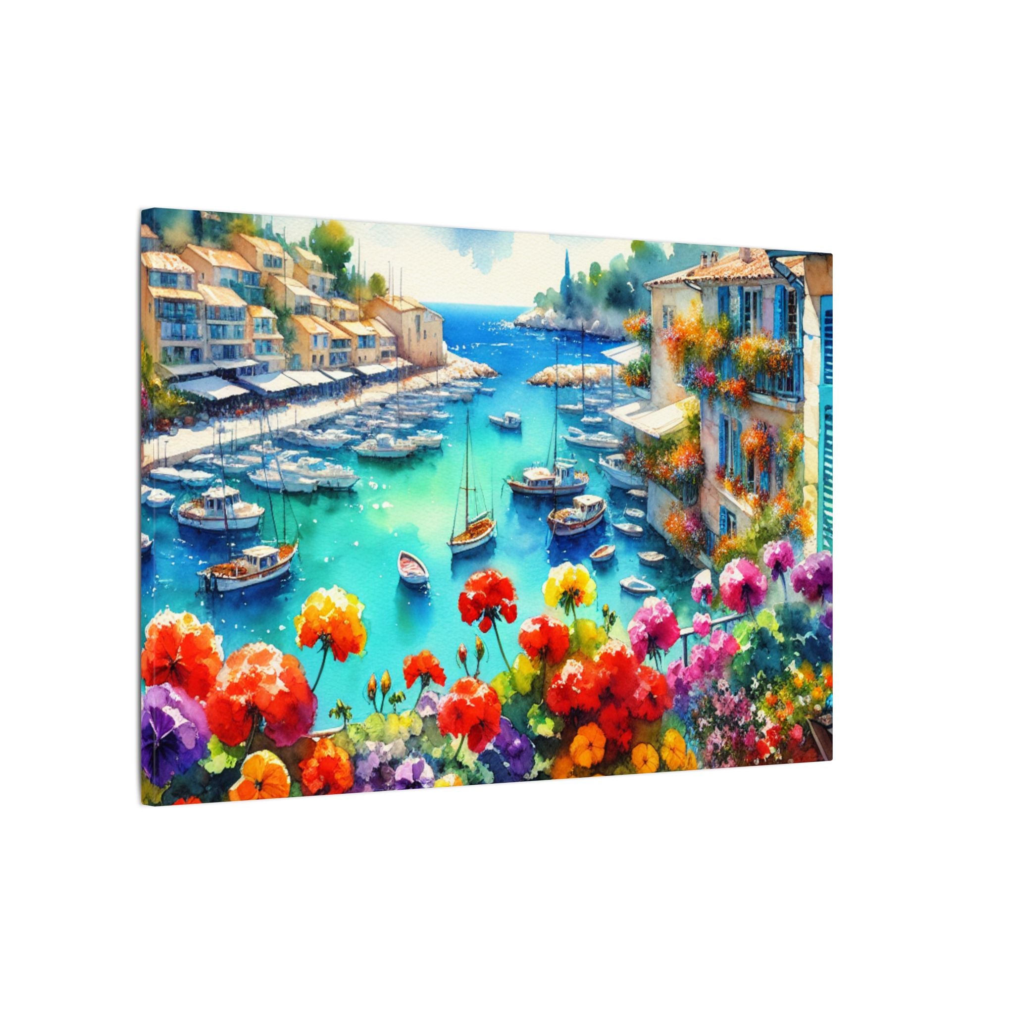 Mediterranean Harbor Life Canvas