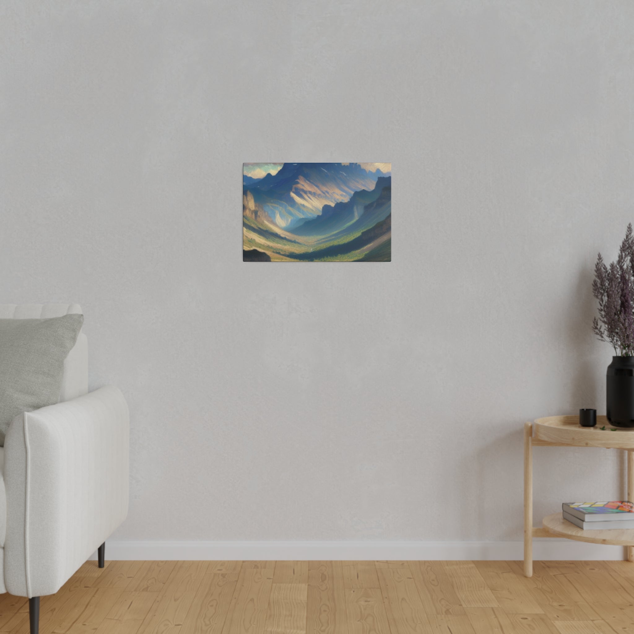 Whispering Valley Reverie Mountain Landscape Painting Canvas