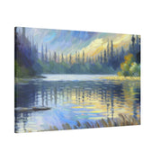 Aqua Serenity Canvas Lake Painting Canvas