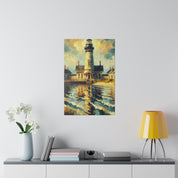 Harbor’s Beacon Coastal Wall Art Lighthouse Painting Canvas