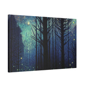 Firefly Glow Night Forest Painting Canvas