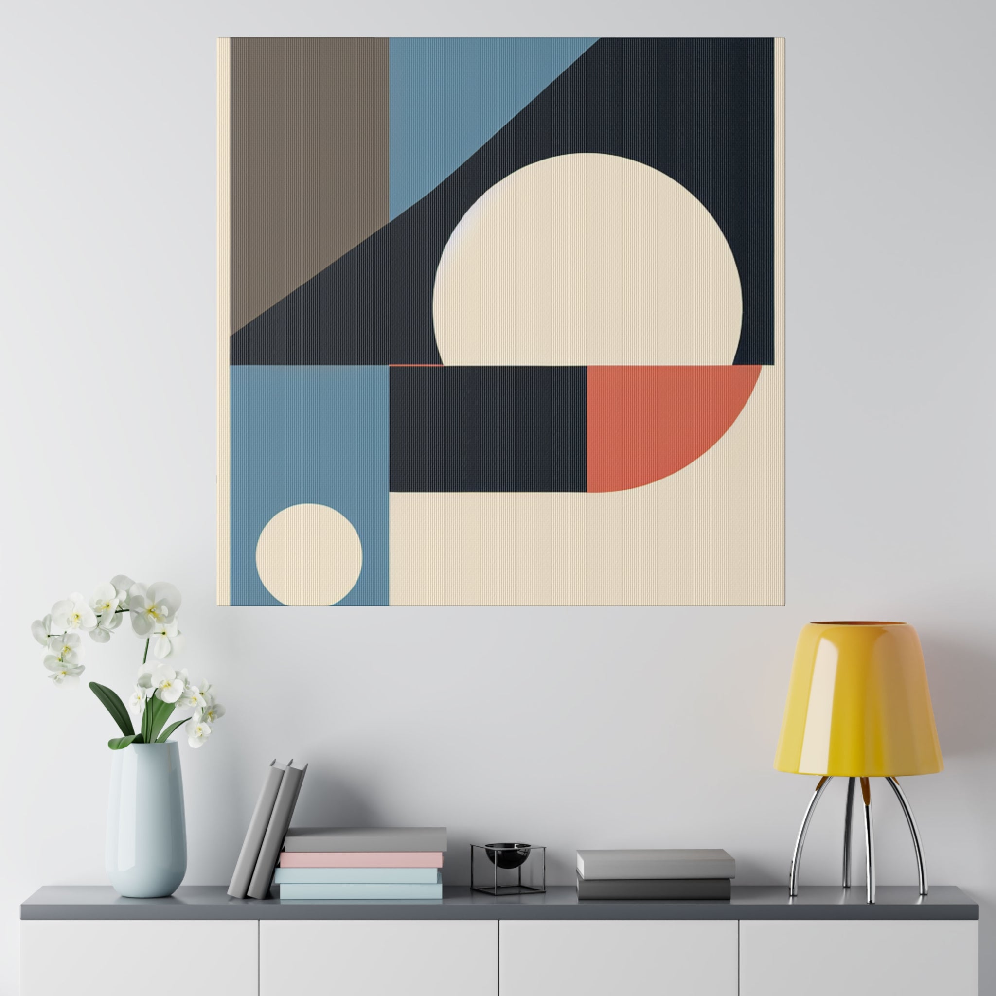 Mid Century Geometric Abstract Wall Art Canvas