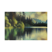 Serene Waterscape Reverie Lake Painting Canvas