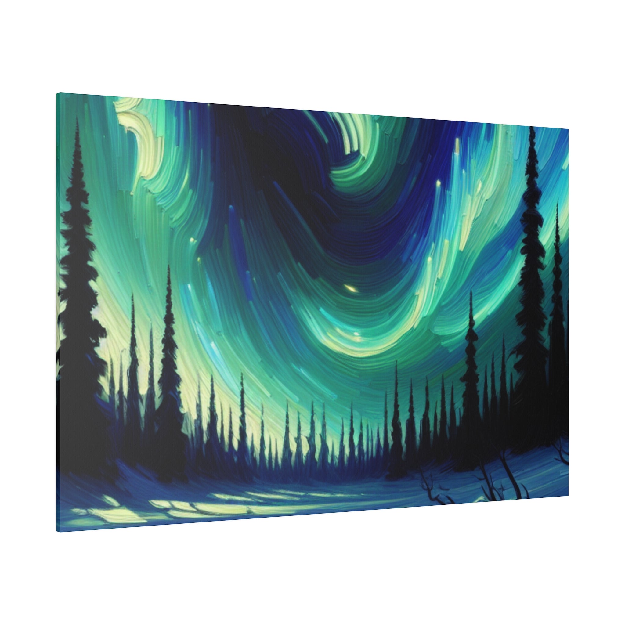 Aurora Winter Whisper Northern Lights Painting Canvas