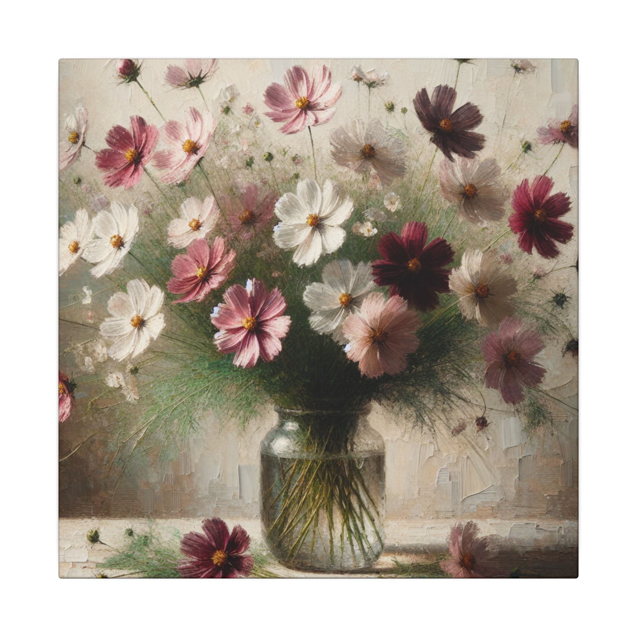 Cosmos Flower Bouquet Canvas