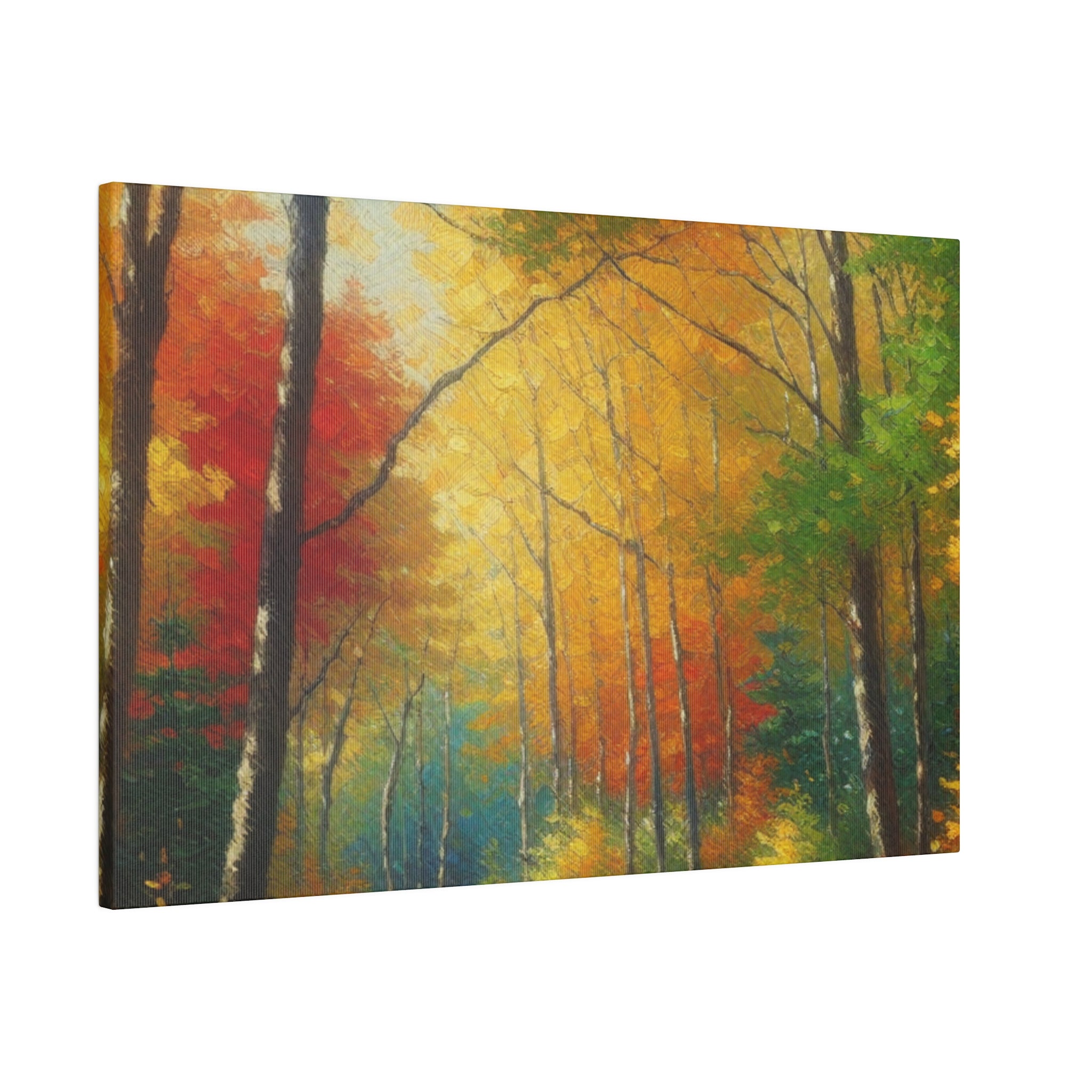 Autumnal Symphony Blaze Fall Painting Canvas