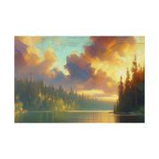 Serene Lakeside Whisper Lake Painting Canvas