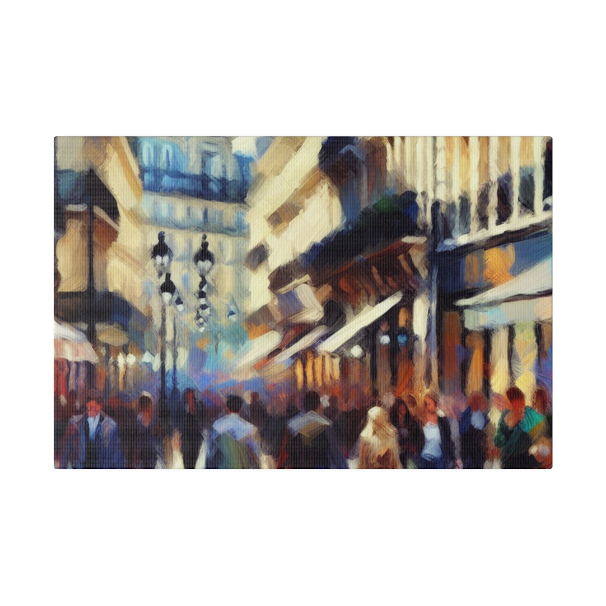 Chromatic Urban Symphony French Street Painting Canvas