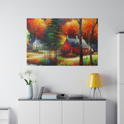 Autumnal Harmony Blaze Fall Painting Canvas