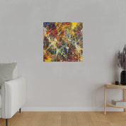 Multicolor Splatter Painting Expressionist Abstract Wall Art Canvas