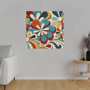 Groovy Blossom Reverie Floral Wall Art 70s Artwork Canvas