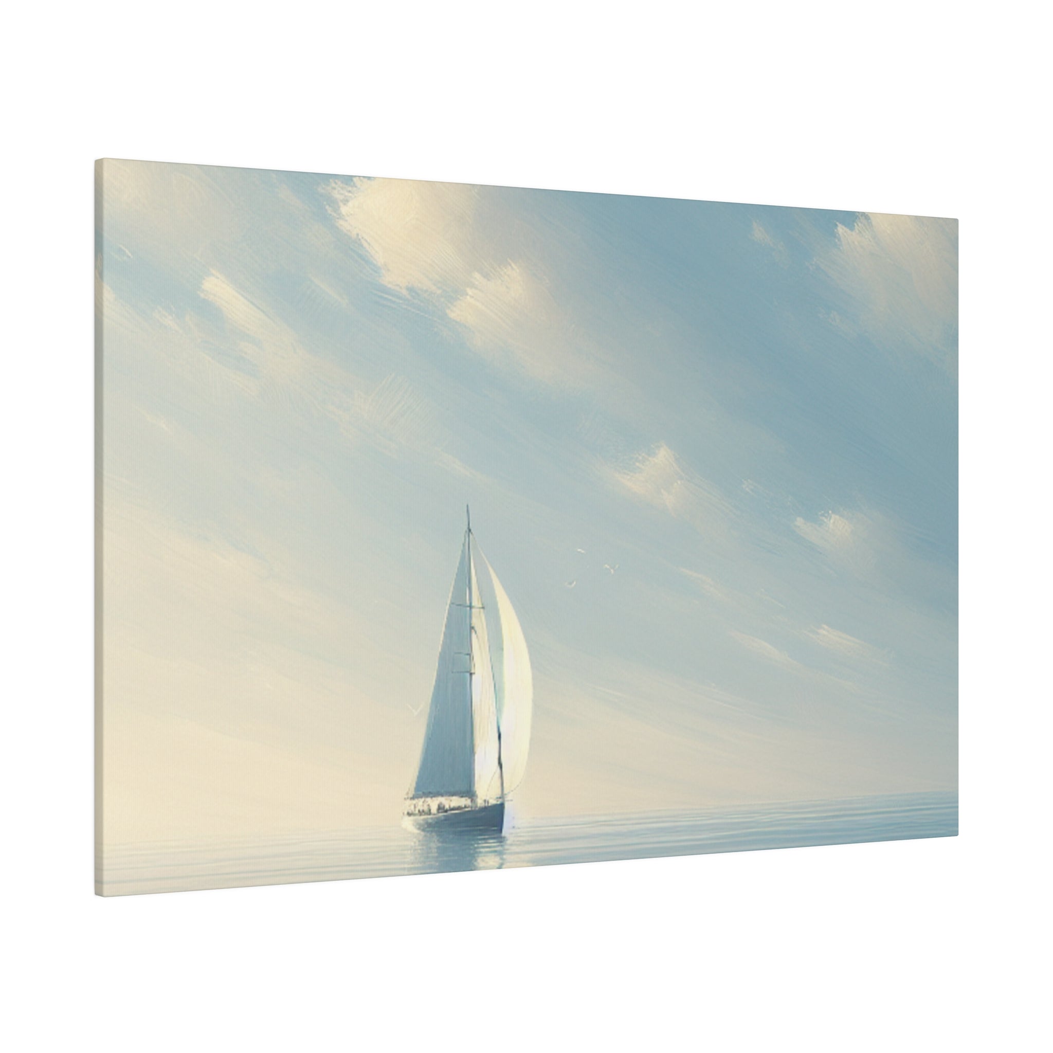 Serene Voyage Sailboat Painting Canvas