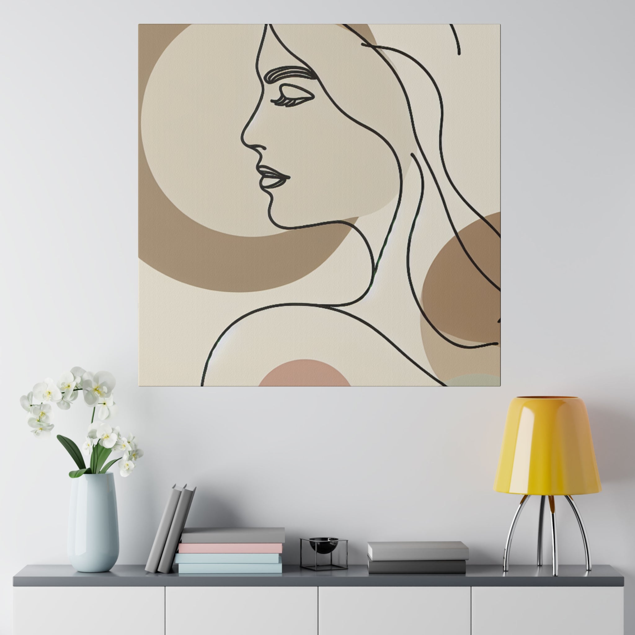 Mystic Silhouette Line Art Boho Style Wall Decor Canvas