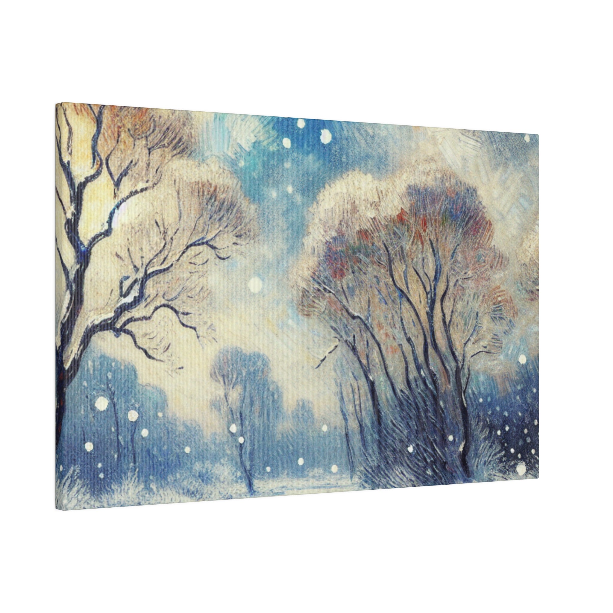 Snowscape Painting | Winter Sky Scene | Winter Wall Art Canvas