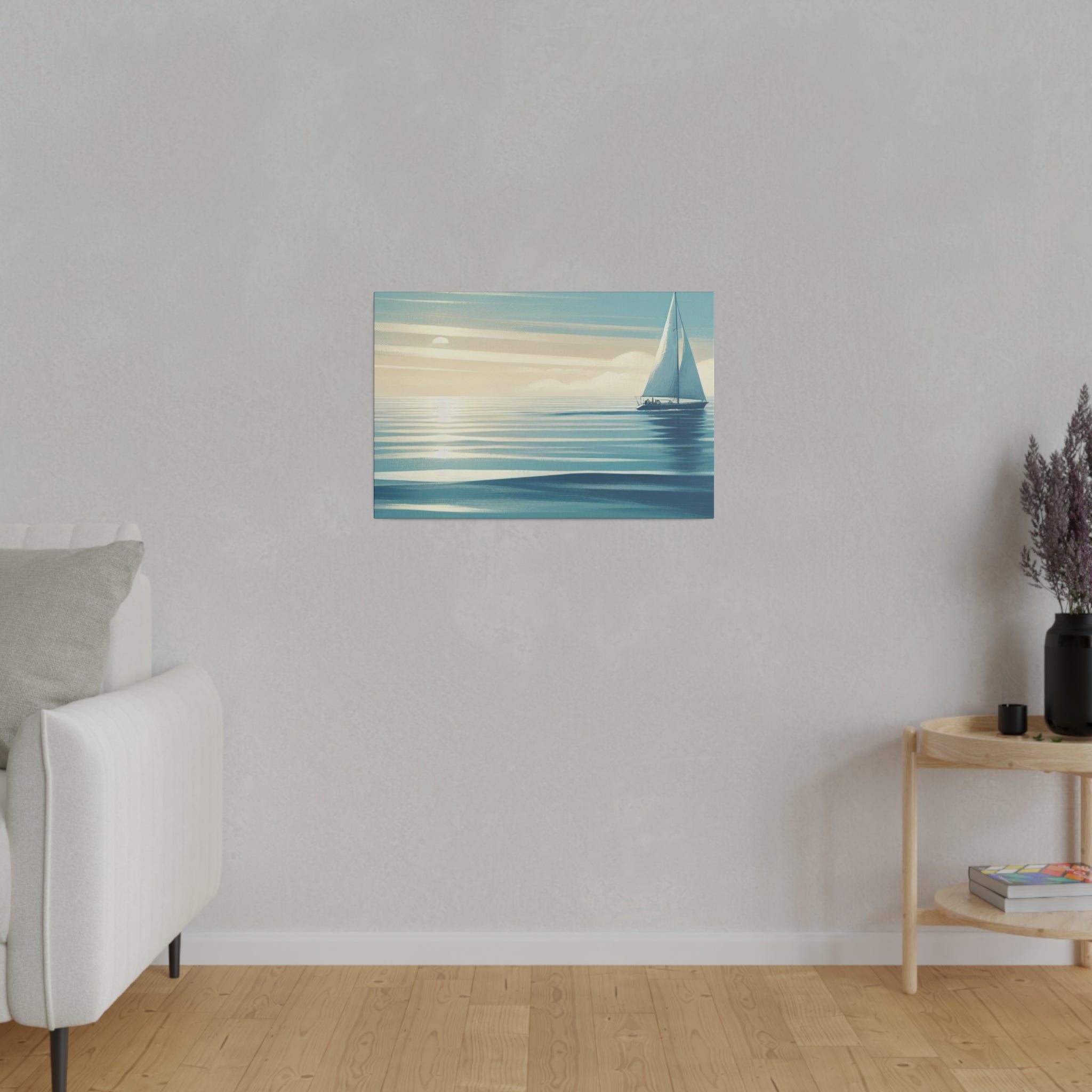 Tranquil Voyage Sailboat Painting Canvas