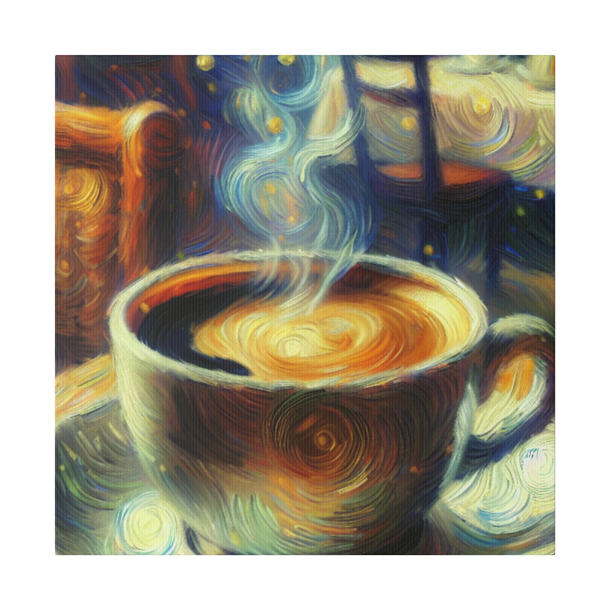 Whimsical Brew Visions Steaming Coffee Impressionist Artwork Coffee Painting Canvas