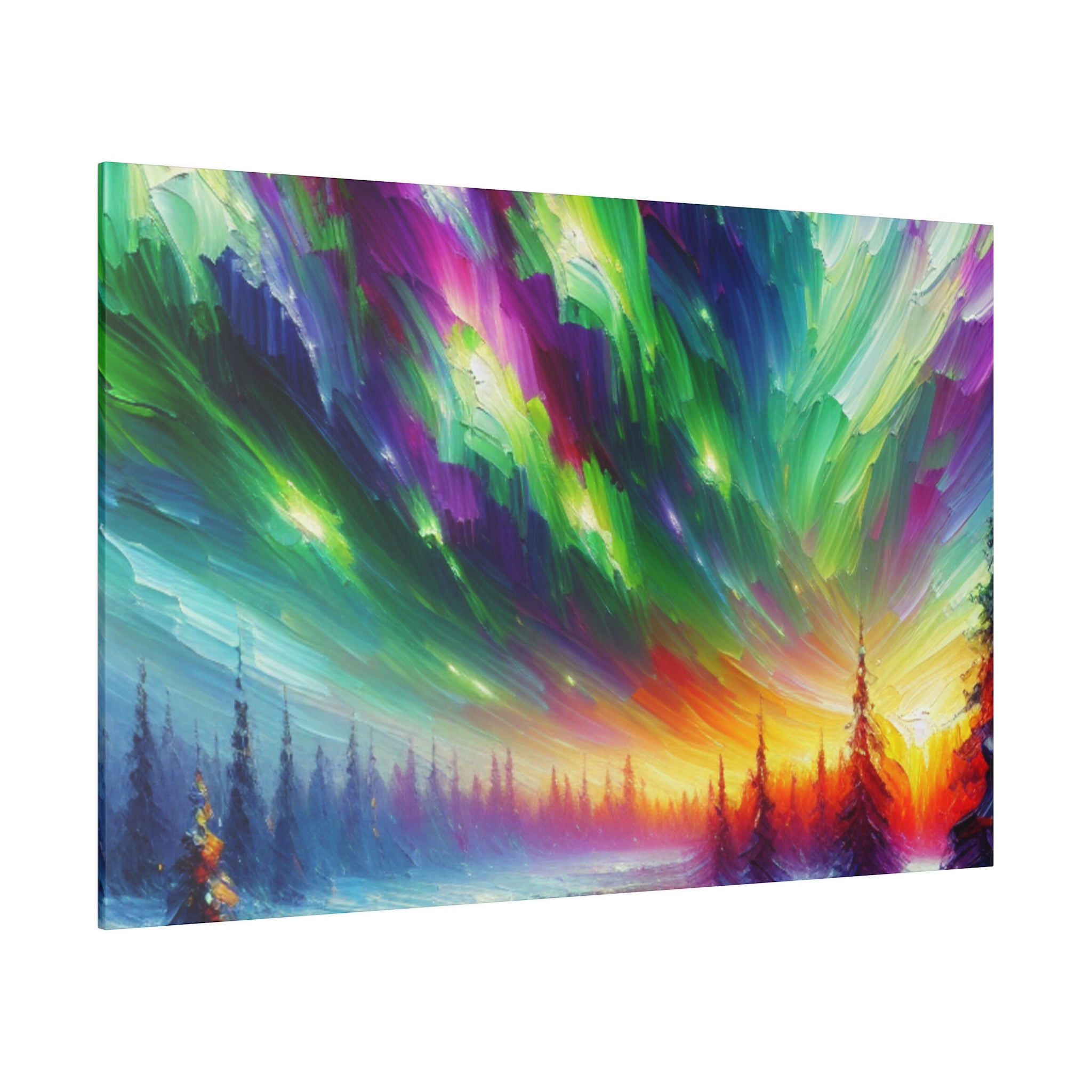 Aurora Ice Caps Northern Lights Painting Canvas