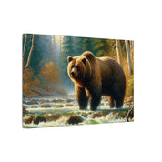 Grizzly in Forest Brook Canvas
