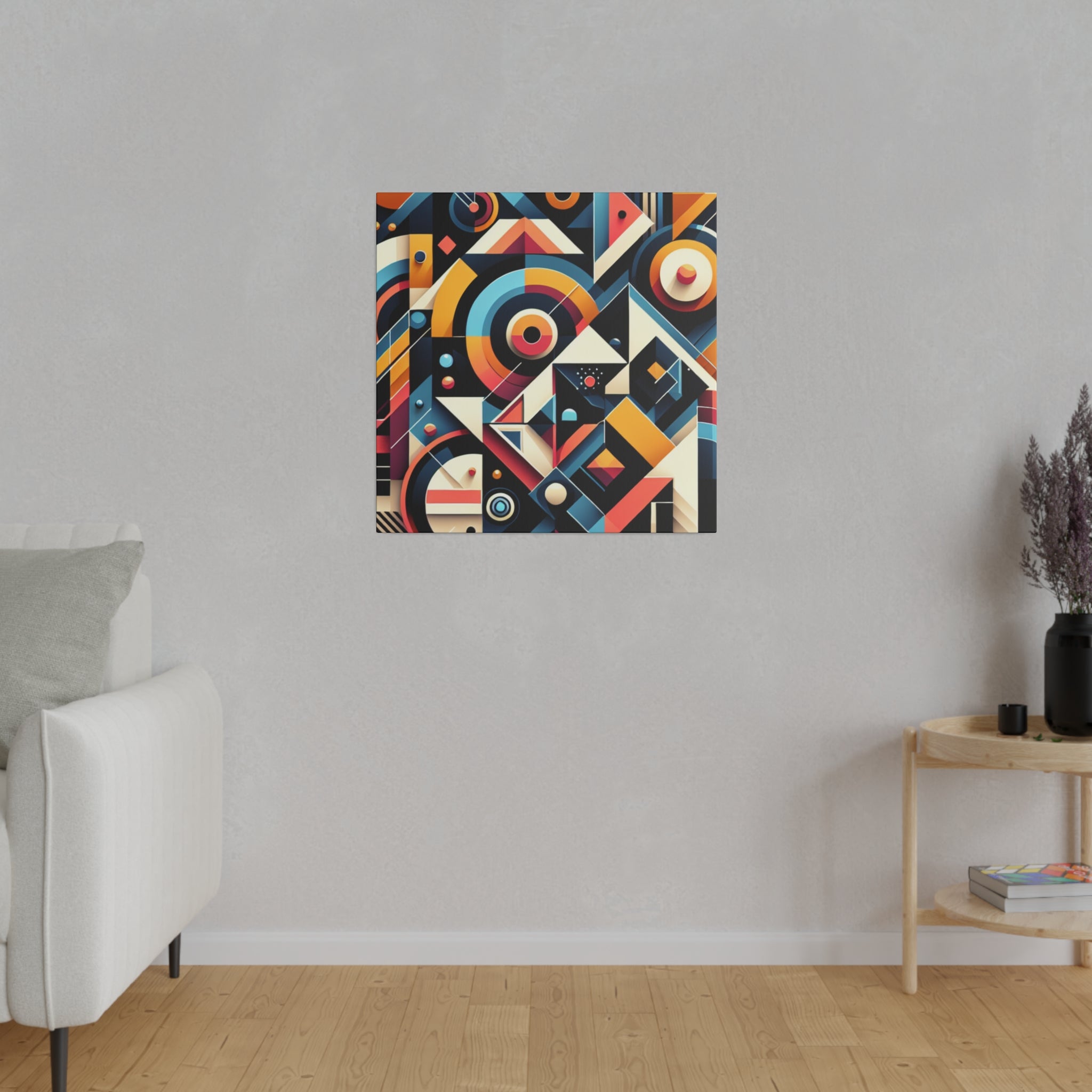 Kaleidoscopic Symphony of Shapes Geometric Painting Canvas