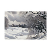 White Hues on Ageless Frost Winter Snow Painting Canvas