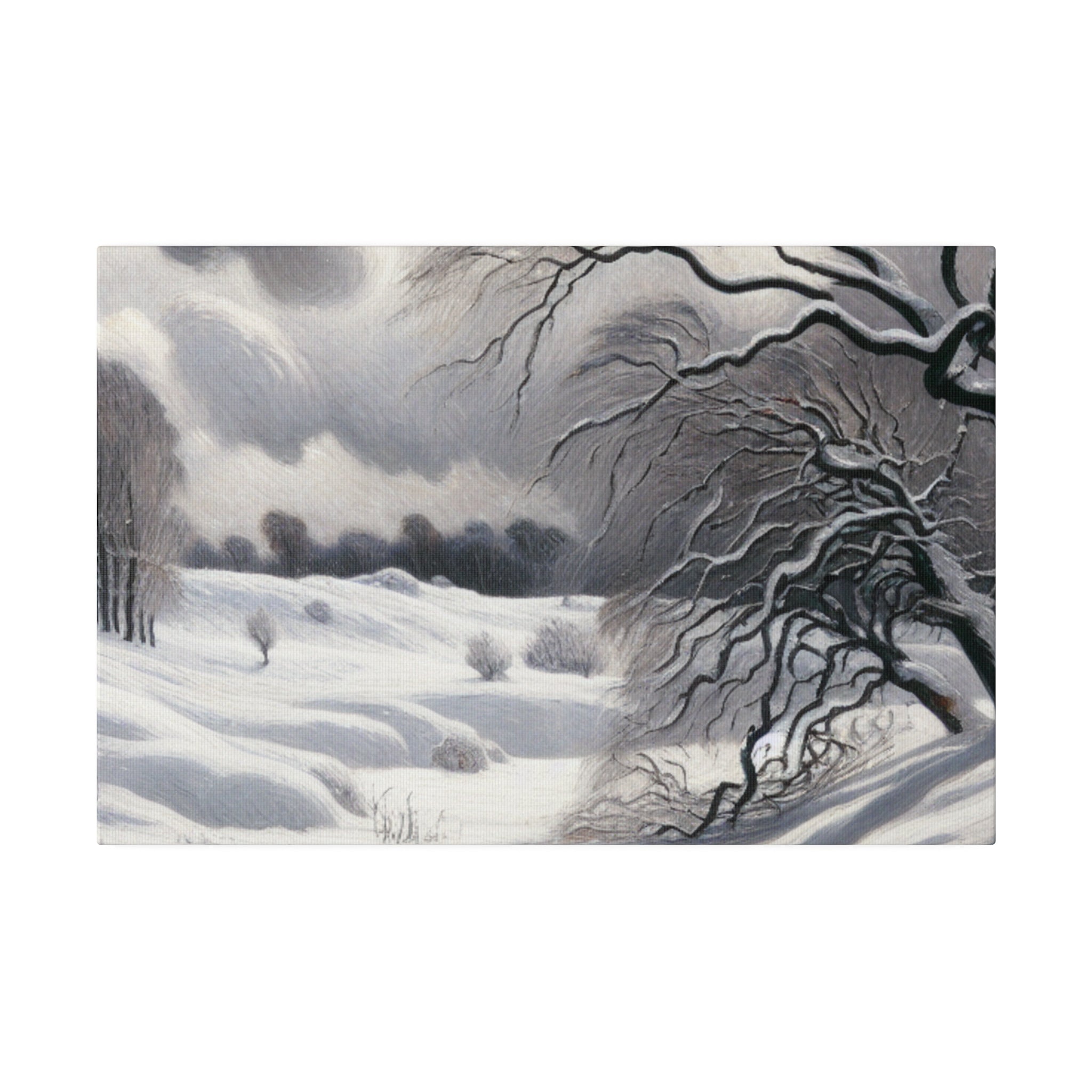 White Hues on Ageless Frost Winter Snow Painting Canvas