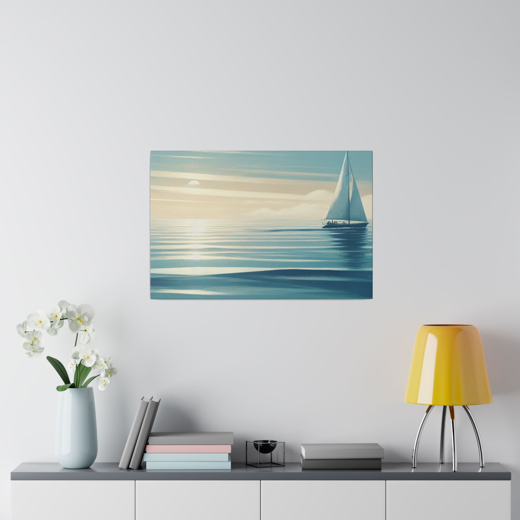 Tranquil Voyage Sailboat Painting Canvas