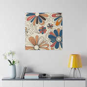 Psychedelic Bloom Revolution Floral Wall Art 70s Artwork Canvas