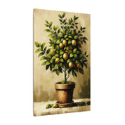Rustic Lemon Tree In Pot Canvas