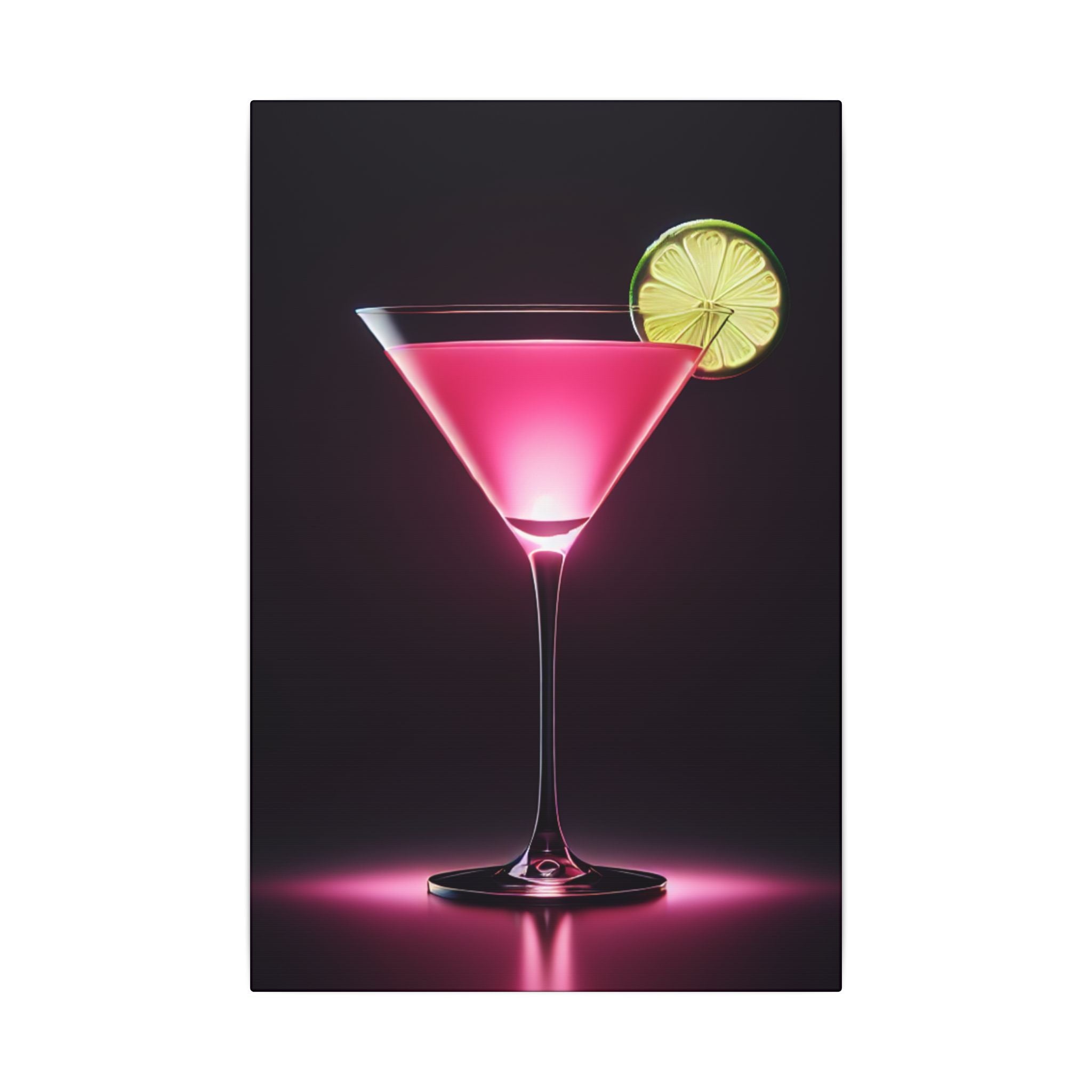 Glowing Cosmopolitan Cocktail Canvas
