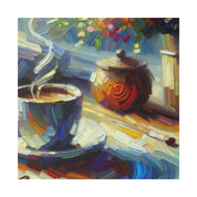 Espresso Artistry Paint Brush Art Scene Coffee Painting Canvas