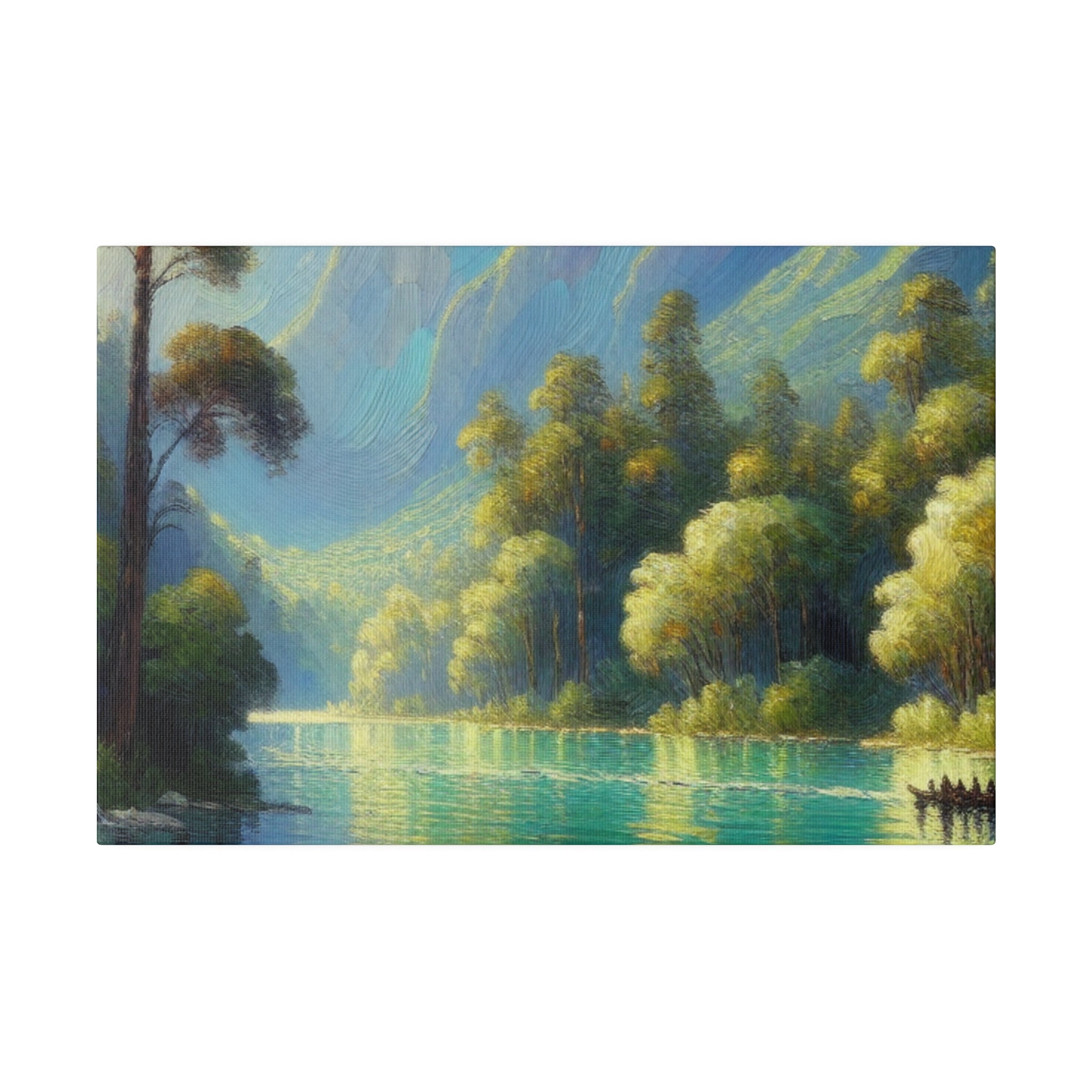 Serene Depth Reflections Lake Painting Canvas