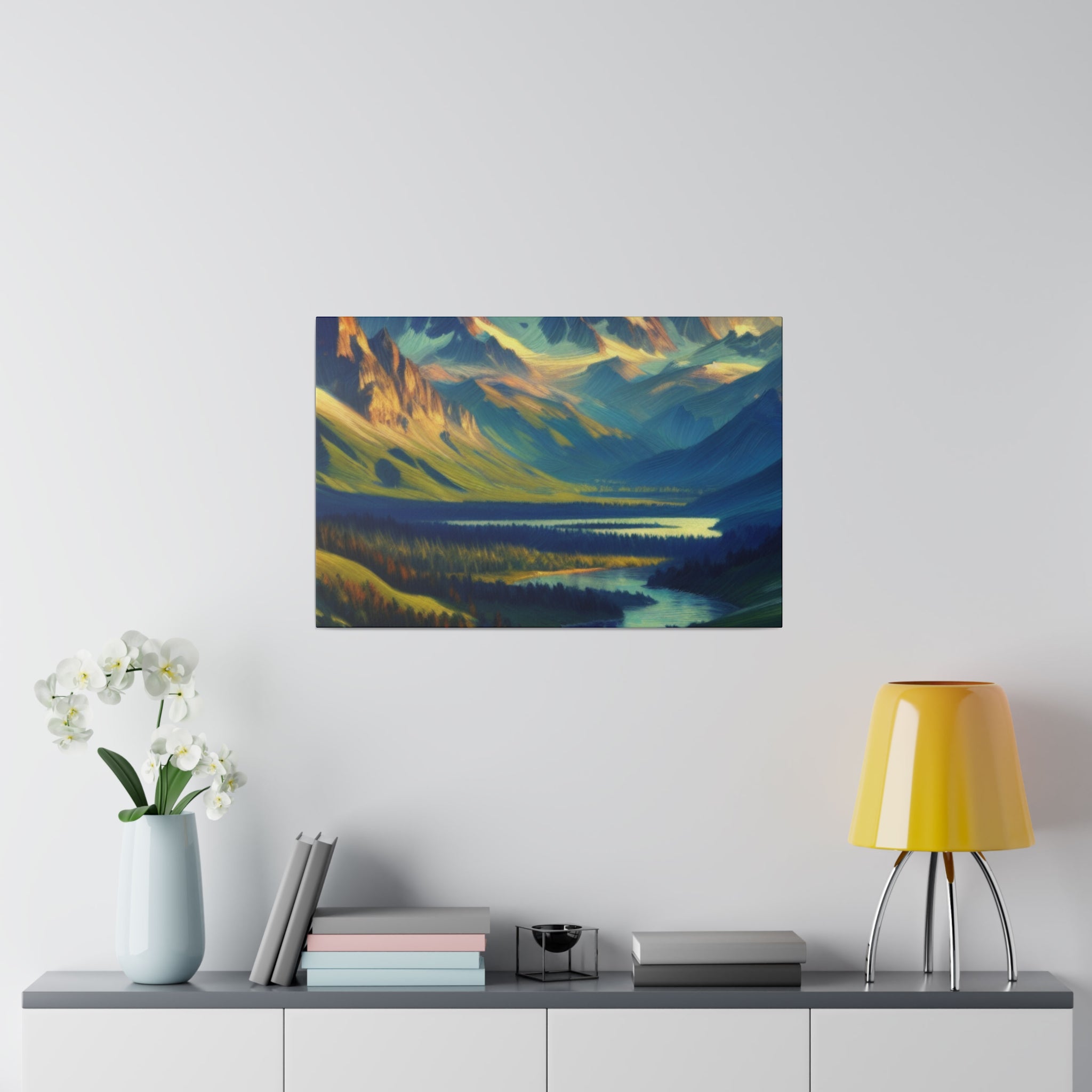 Whispering Peaks Impressionist Mountain Scape Mountain Landscape Painting Canvas