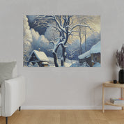 Pastoral Winter Whisper Snowscape Winter Painting Canvas