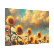 Sunflower Field Floral Wall Art Sunflower Painting Canvas