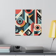 Vibrant Geometry in Cosmic Dance Geometric Painting Canvas