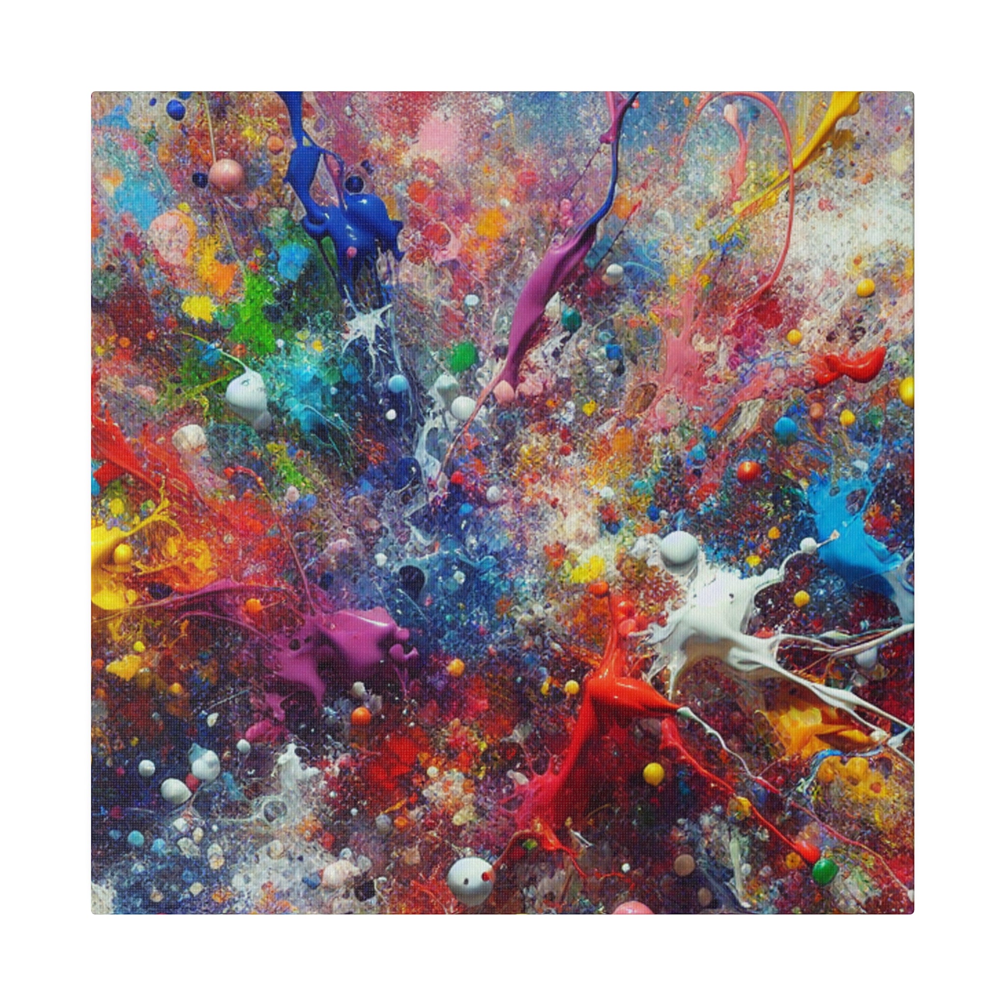 Splatter Art | Rainbow Splash Wall Art | Abstract Painting Canvas