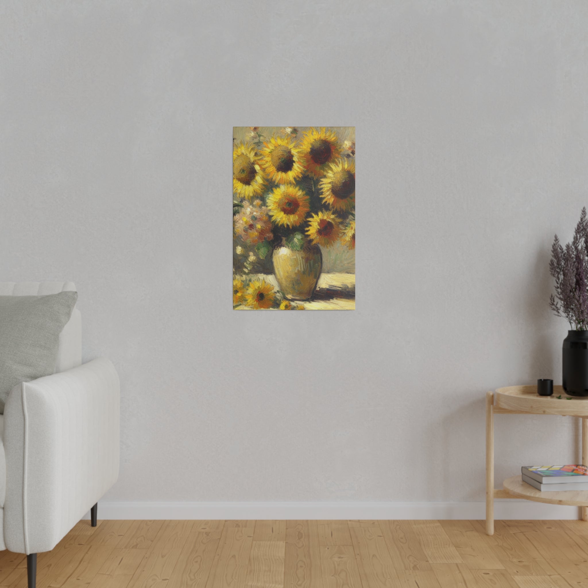 Timeless Blooms Flowers In Vase Sunflower Painting Canvas