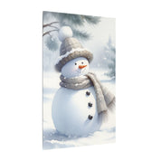 Scarfed Snowman Canvas