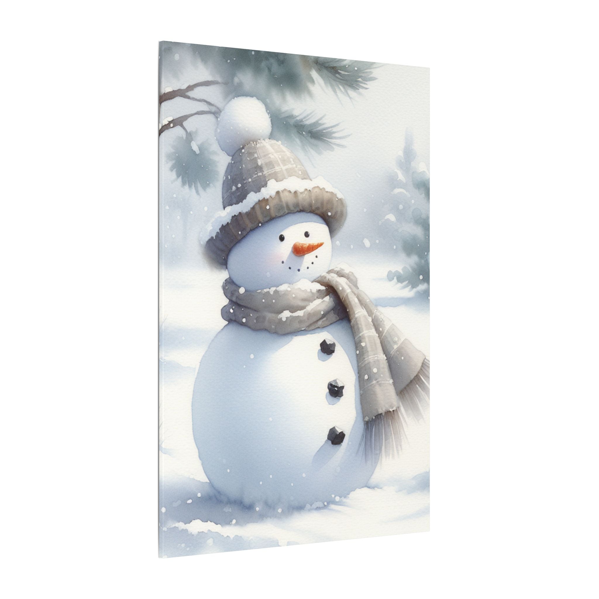 Scarfed Snowman Canvas