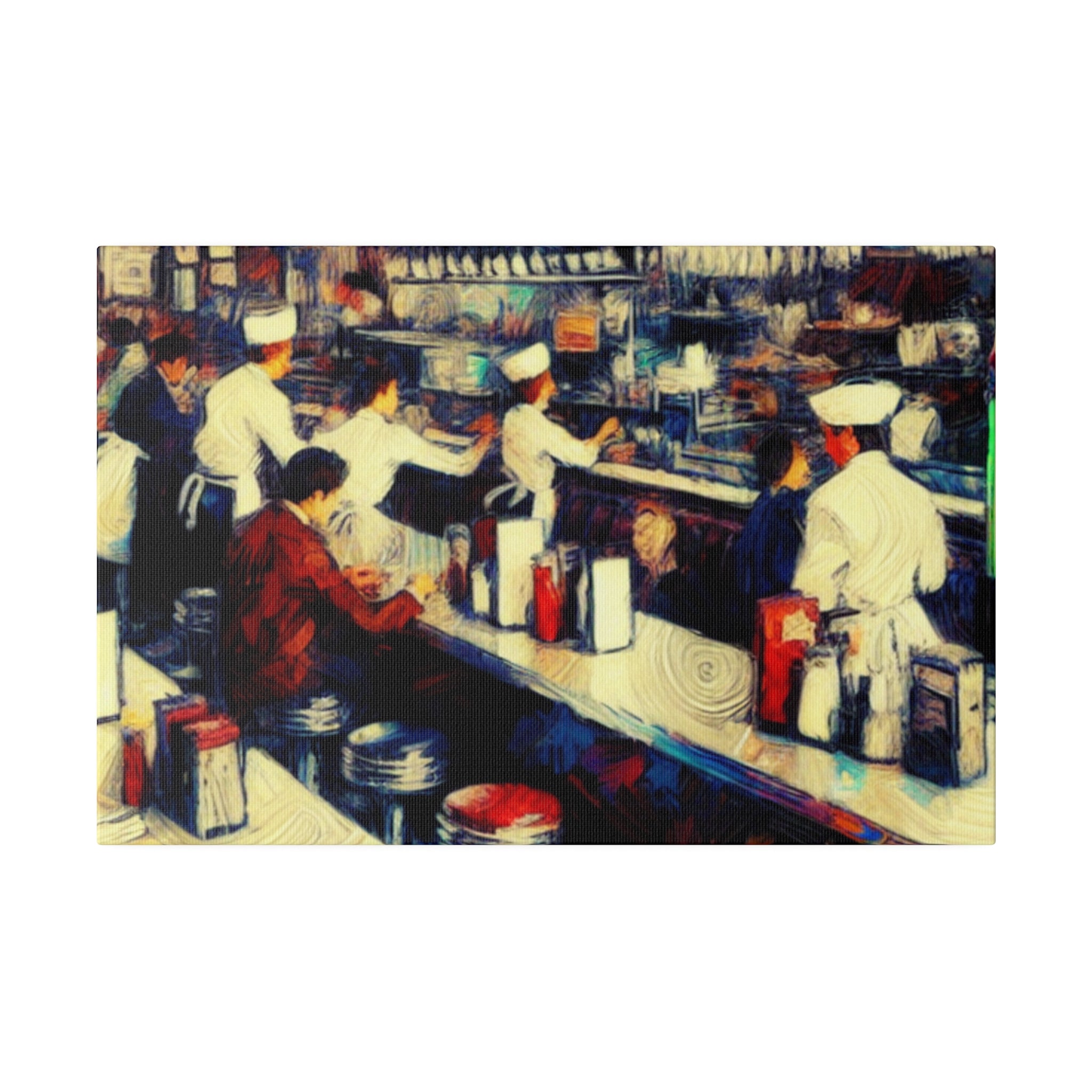 Retro Styled Diner Scene Diner Painting Canvas