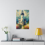 Luminary Refuge Coastal Wall Art Lighthouse Painting Canvas