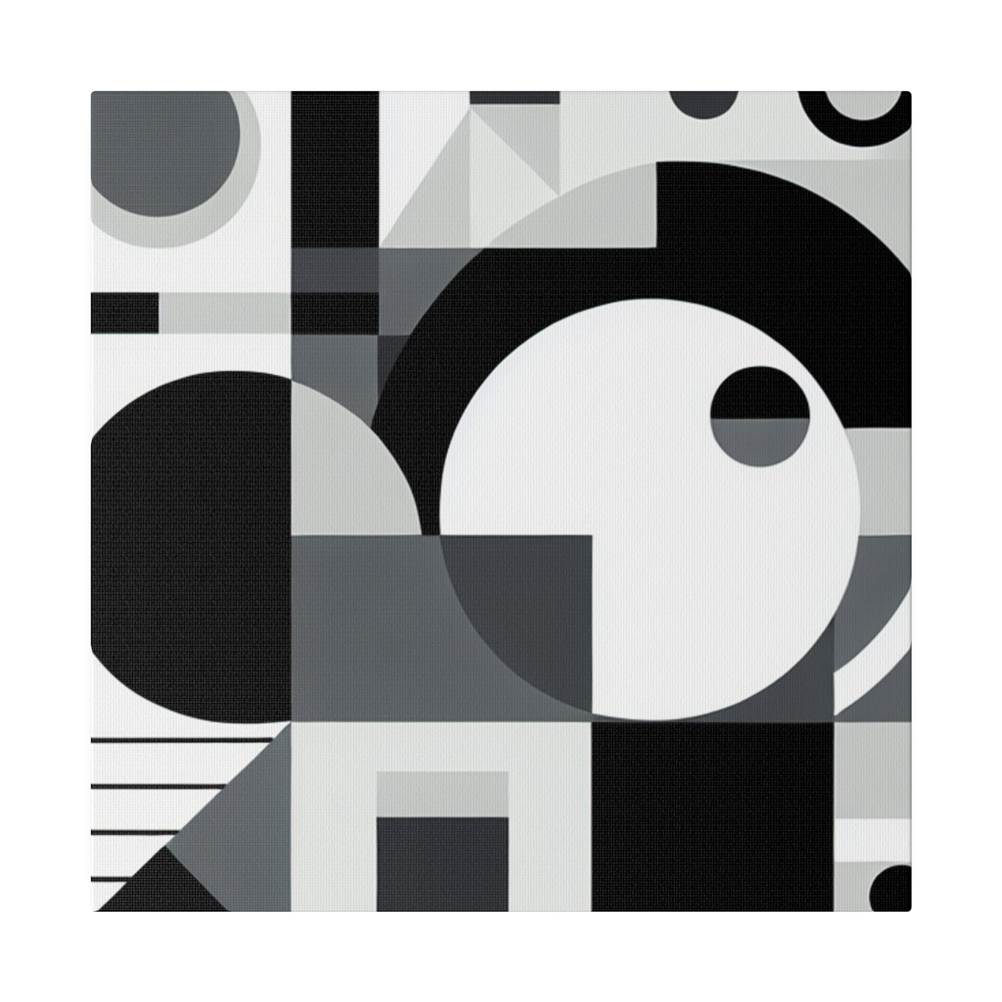 Geometric Black and White Abstract Artwork Canvas