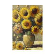 Timeless Blooms Flowers In Vase Sunflower Painting Canvas