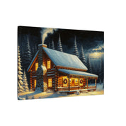 Christmas Cabin Pathway Canvas