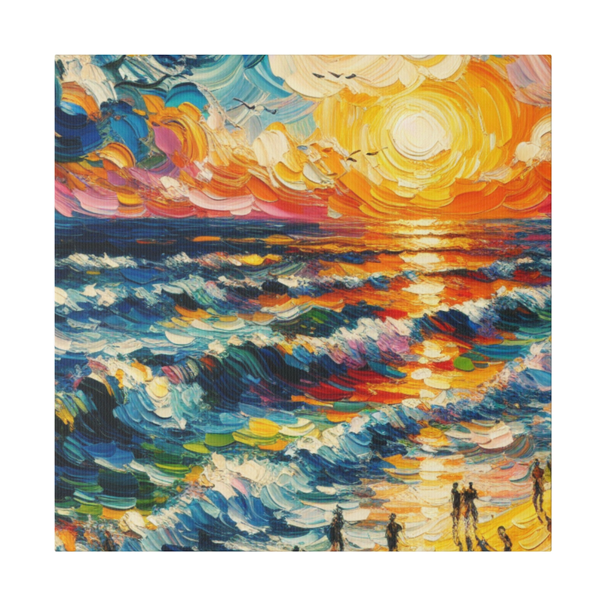 Vibrant Expressionist Seascape Beach Artwork Beach Painting Canvas