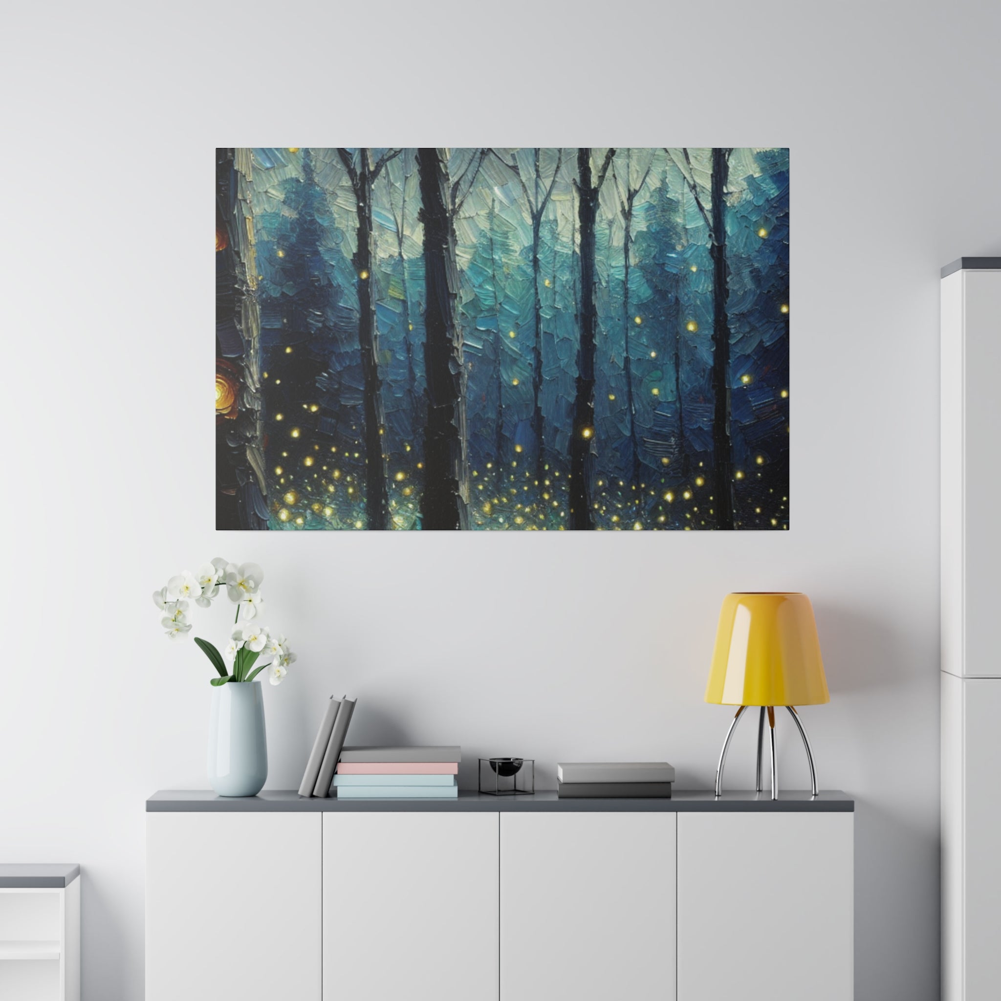 Luminary Glade Firefly Forest Painting Canvas